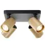 Brilliant Marty Plafondlamp Aluminium Zanderig Zwart Goud 20W 1400lm - 830 Warm Wit | Incl. 4x GU10