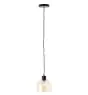 Brilliant Casto Hanglamp Glas Hanglamp Metaal Zwart Beige | 190mm - Geschikt voor 1x E27